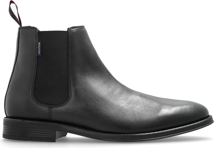 Leather Chelsea Boots `Augustus`, , - Black