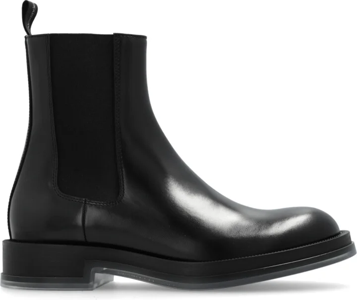 Leather Chelsea Boots, , - Black