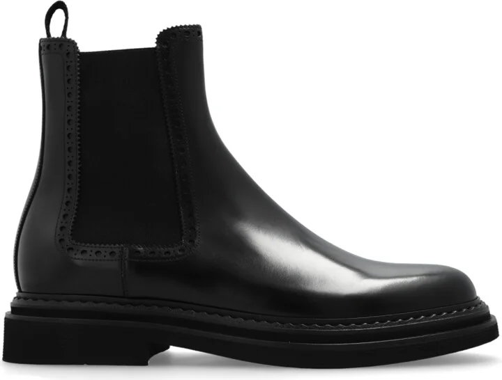 Leather Chelsea Boots, , - Black