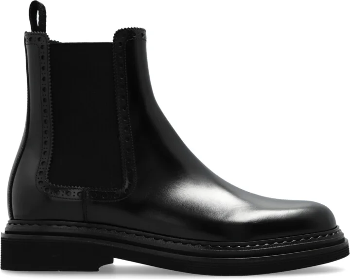 Leather Chelsea Boots , , - Black