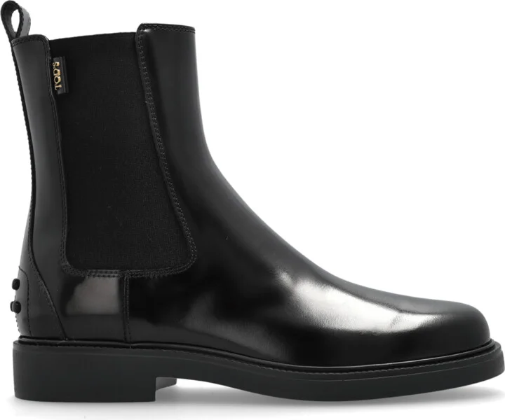 Leather Chelsea Boots, , - Black