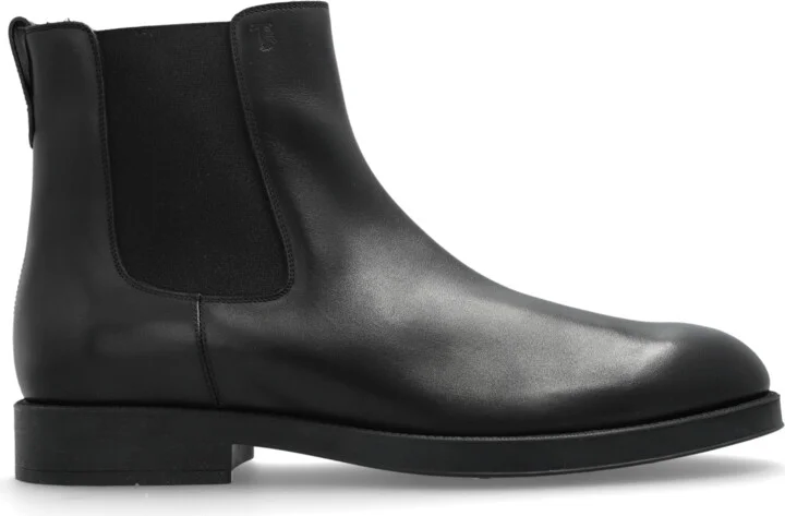 Leather Chelsea Boots, , - Black