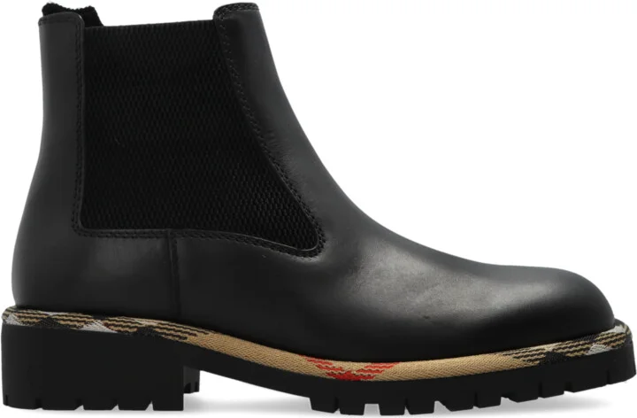 Leather Chelsea Boots, , - Black