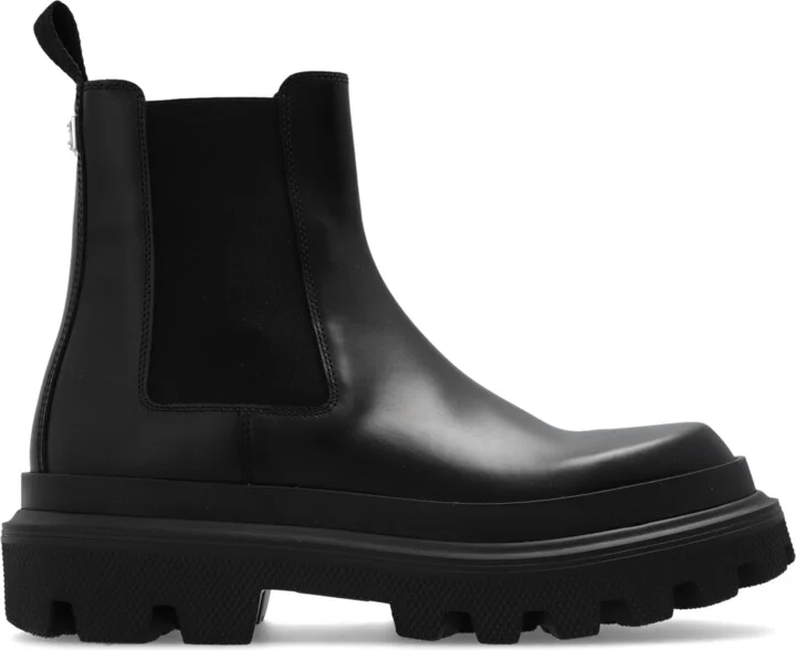 Leather Chelsea Boots, , - Black