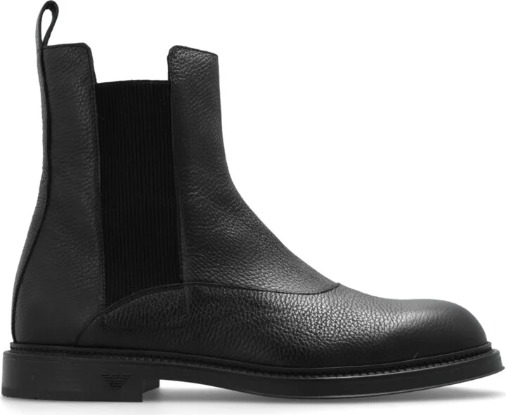 Leather Chelsea Boots, , - Black