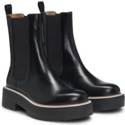 Leather Chelsea boots with Double B monogram- Black Women's Boots size 6