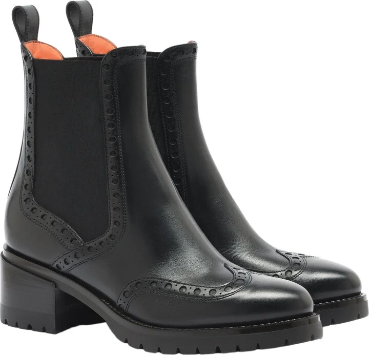 Leather Chelsea brogue boot - Image 2