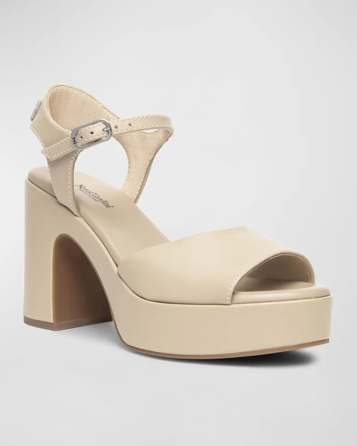 Leather Chunky Ankle-Strap Platform Sandals - Image 2
