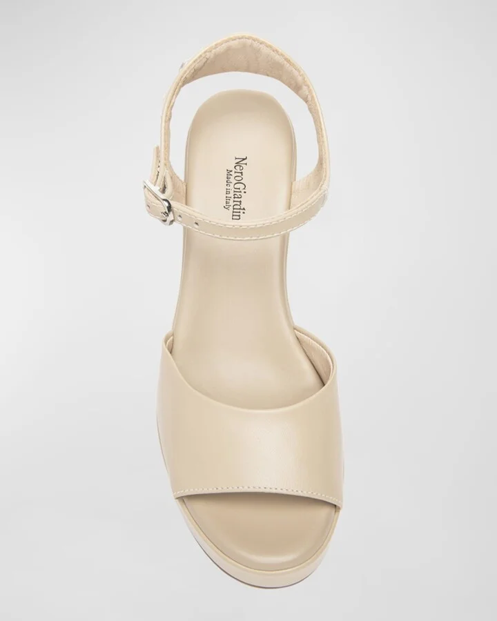 Leather Chunky Ankle-Strap Platform Sandals - Image 3