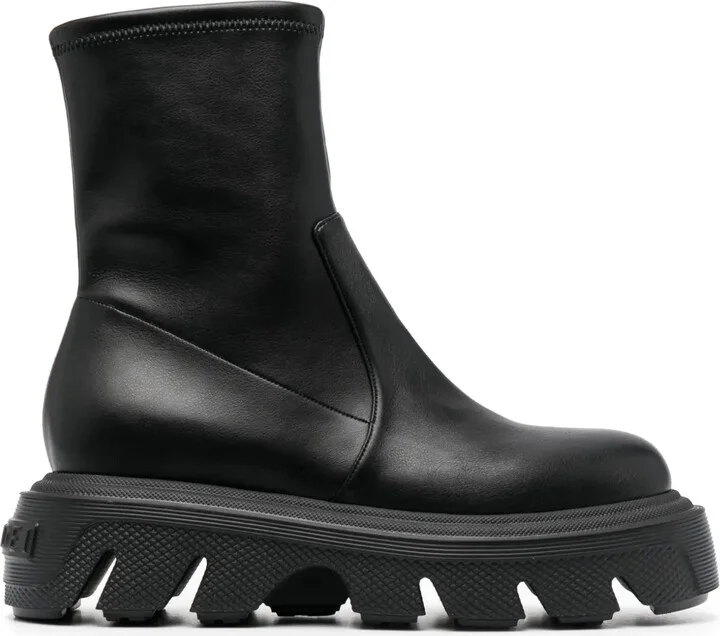 Leather Chunky Rubber Sole