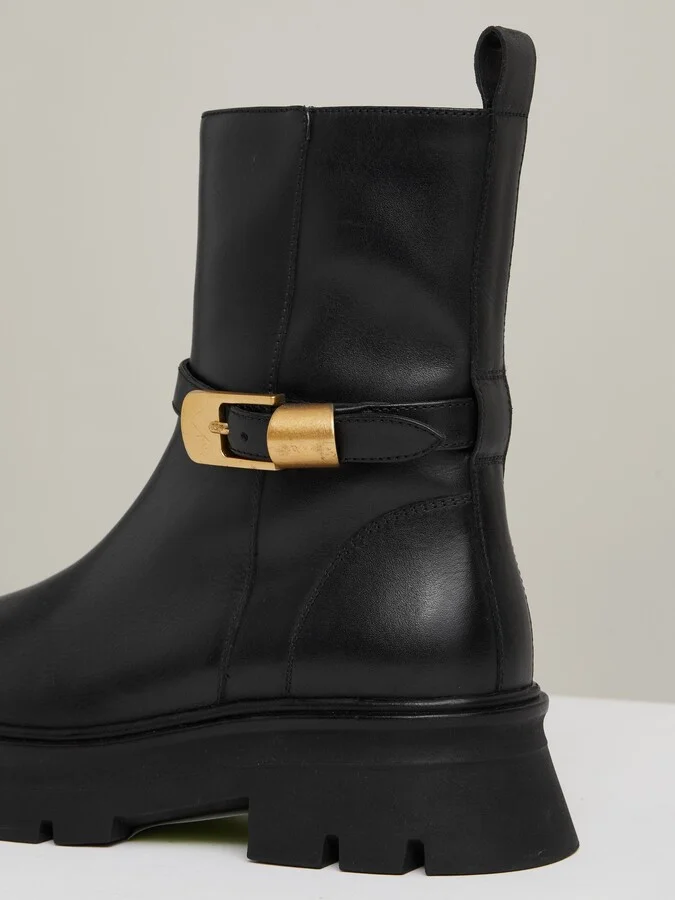 Leather Cleated Ankle Boots - Image 4