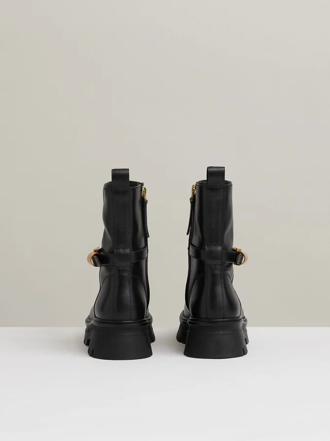 Leather Cleated Ankle Boots - Image 5
