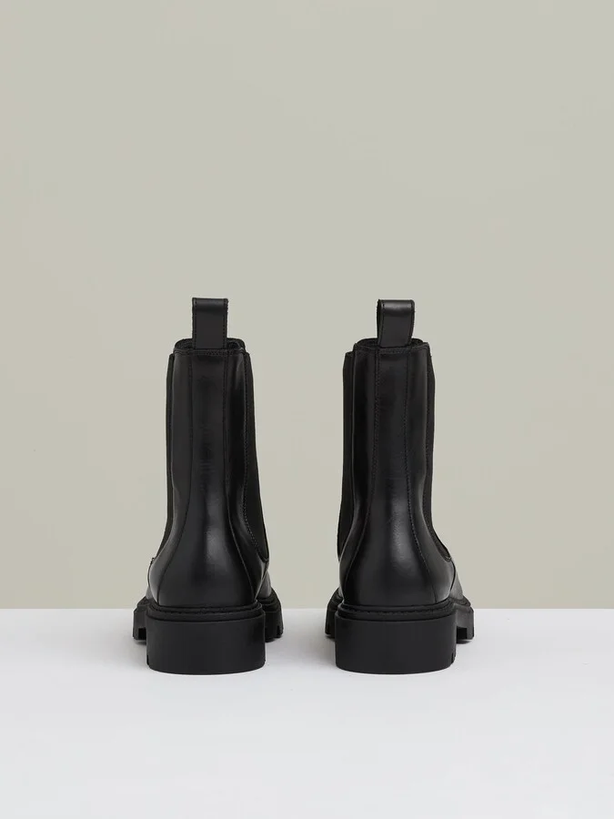 Leather Cleated Sole Chelsea Boots - Image 5