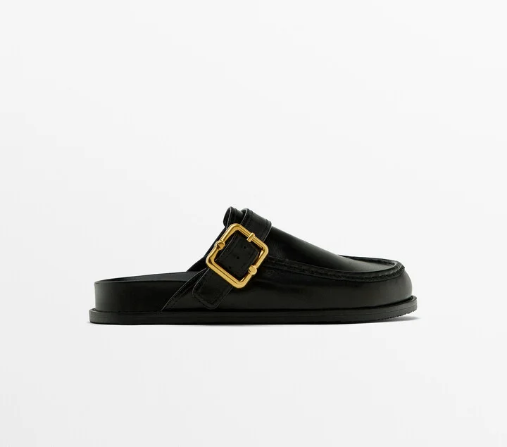 Leather Clogs With Buckle - Image 2