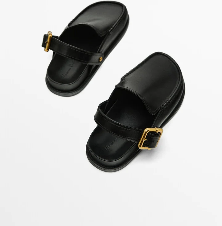 Leather Clogs With Buckle - Image 4