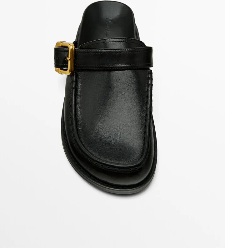 Leather Clogs With Buckle - Image 5