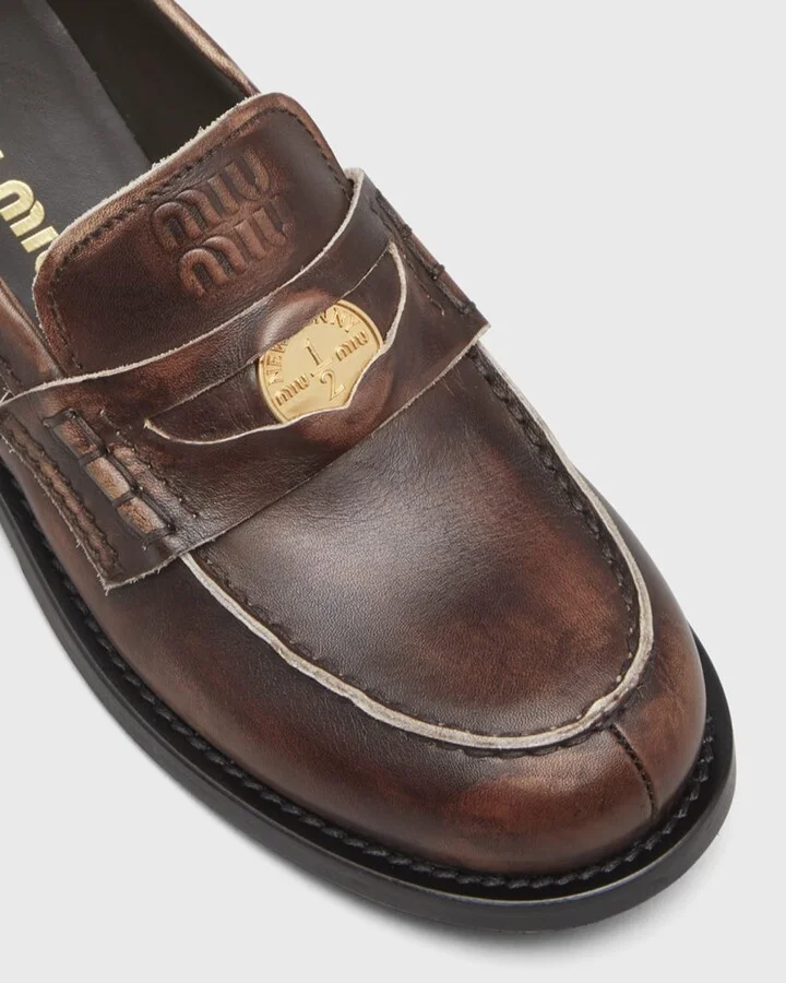 Leather Coin Penny Loafers - Image 3