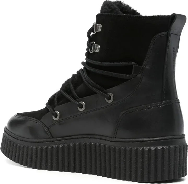 Leather Combat Ankle Boots - Image 3
