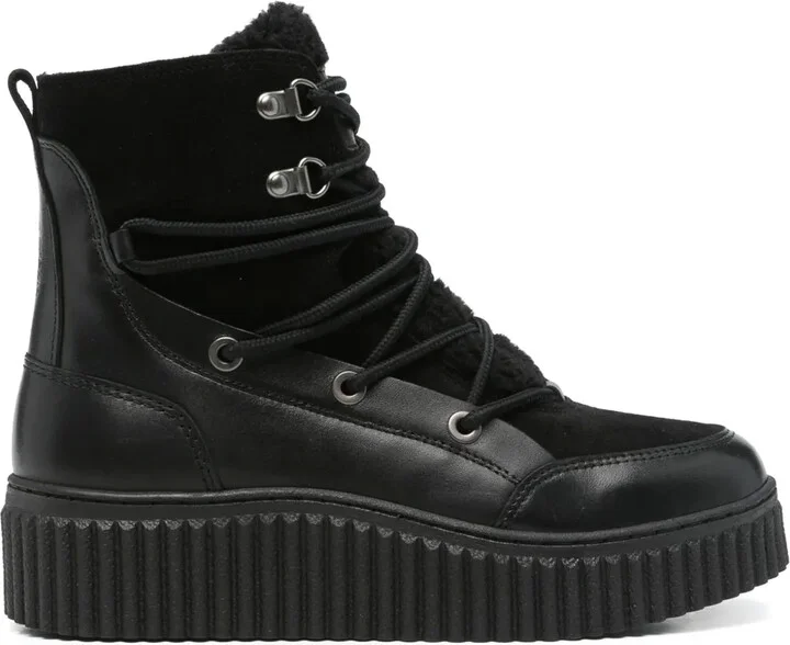 Leather Combat Ankle Boots