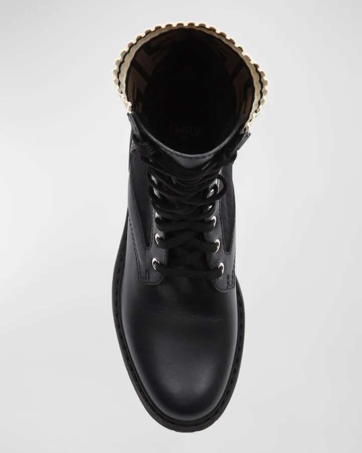 Leather Combat Boot with FF Cuff - Image 4