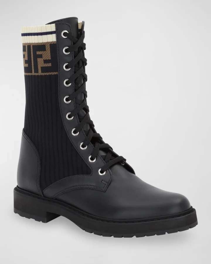 Leather Combat Boot with FF Cuff - Image 9