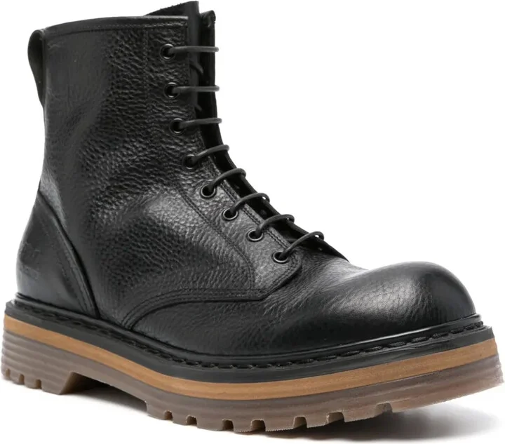 Leather Combat Boots - Image 2
