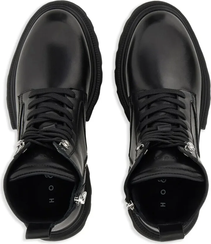 Leather Combat Boots - Image 4