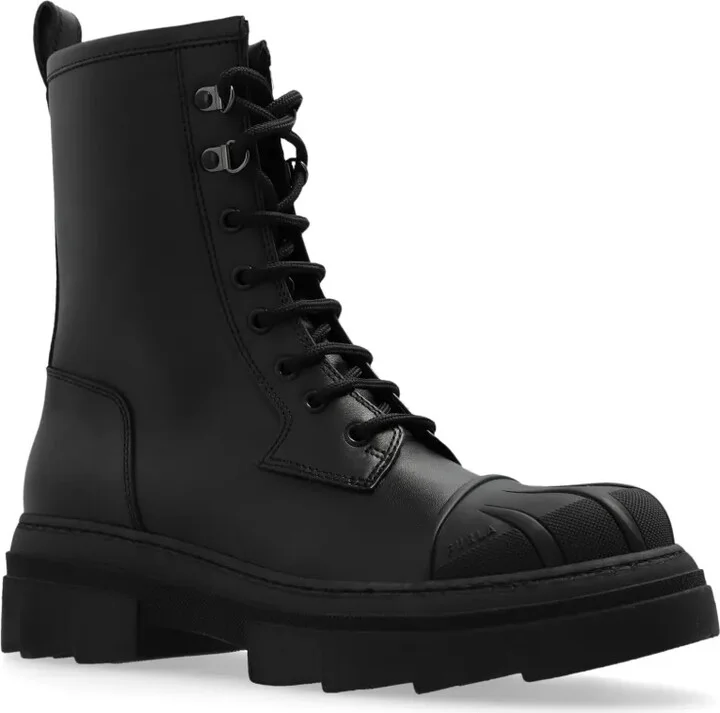 Leather Combat Boots - Image 4