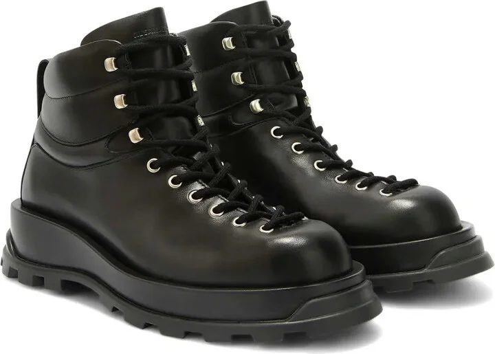 Leather Combat Boots - Image 2