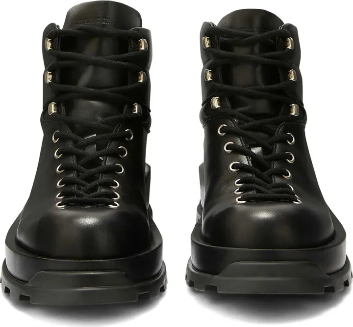Leather Combat Boots - Image 4