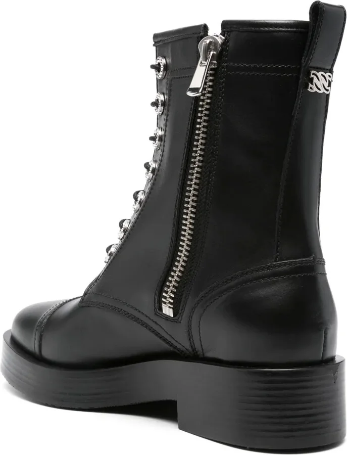 Leather Combat Boots - Image 3