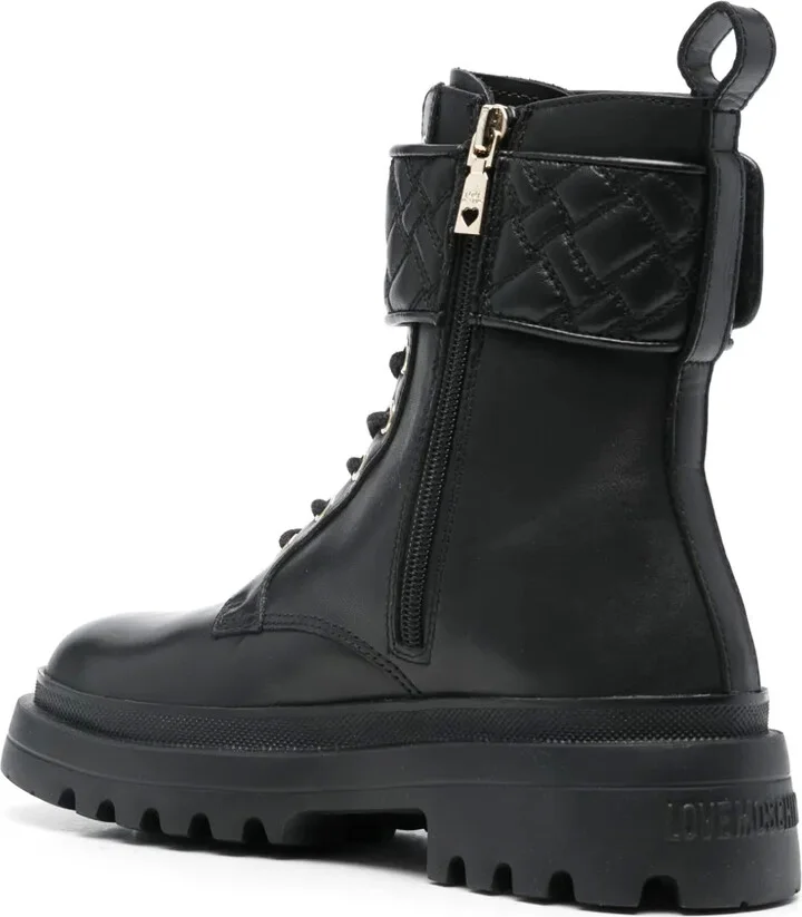 Leather Combat Boots - Image 3