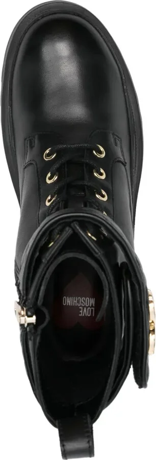 Leather Combat Boots - Image 4