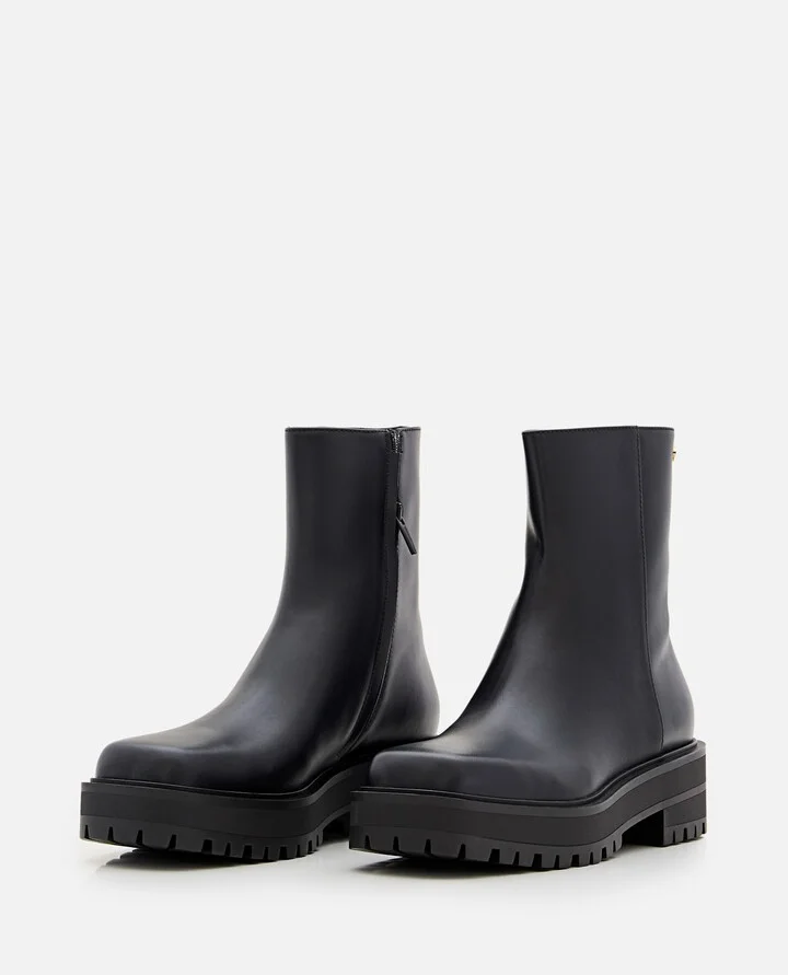 Leather Combat Boots - Image 2