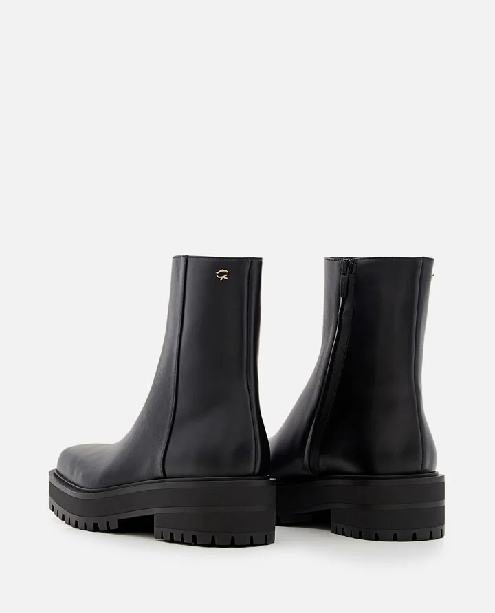 Leather Combat Boots - Image 3