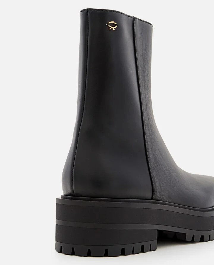 Leather Combat Boots - Image 4