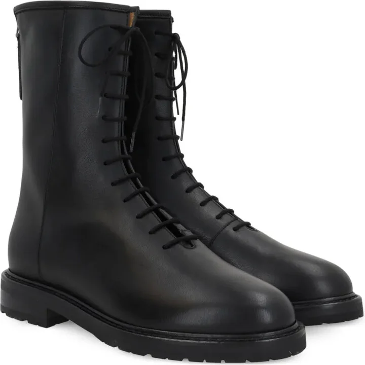 Leather Combat Boots - Image 2