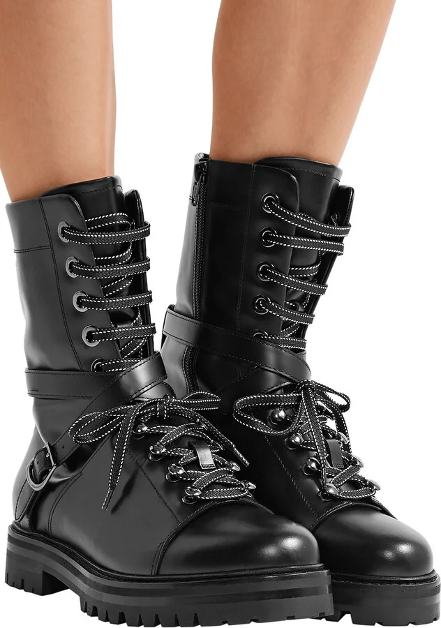 Leather combat boots - Image 3