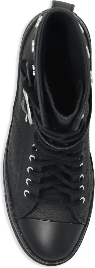 Leather Combat Boots - Image 4