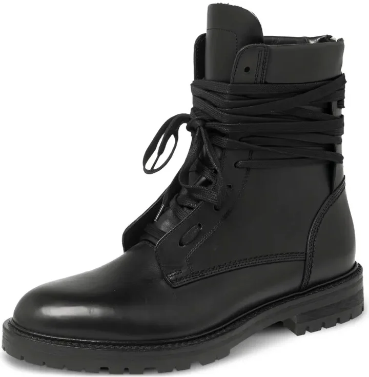 Leather Combat Boots - Image 2