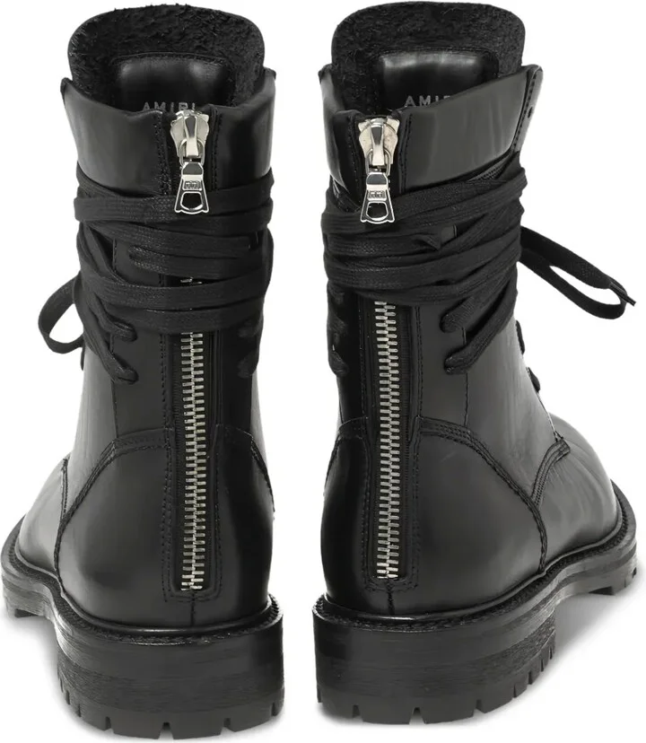 Leather Combat Boots - Image 3