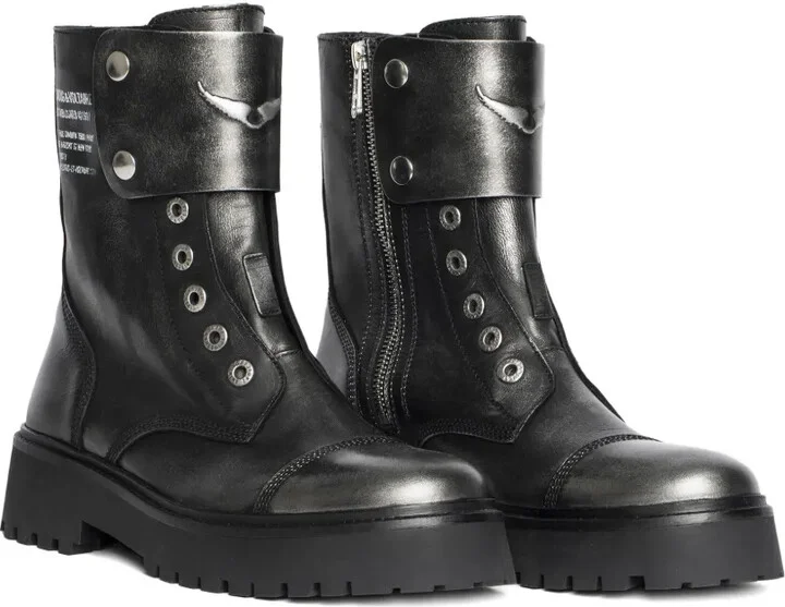 Leather Combat Boots - Image 2