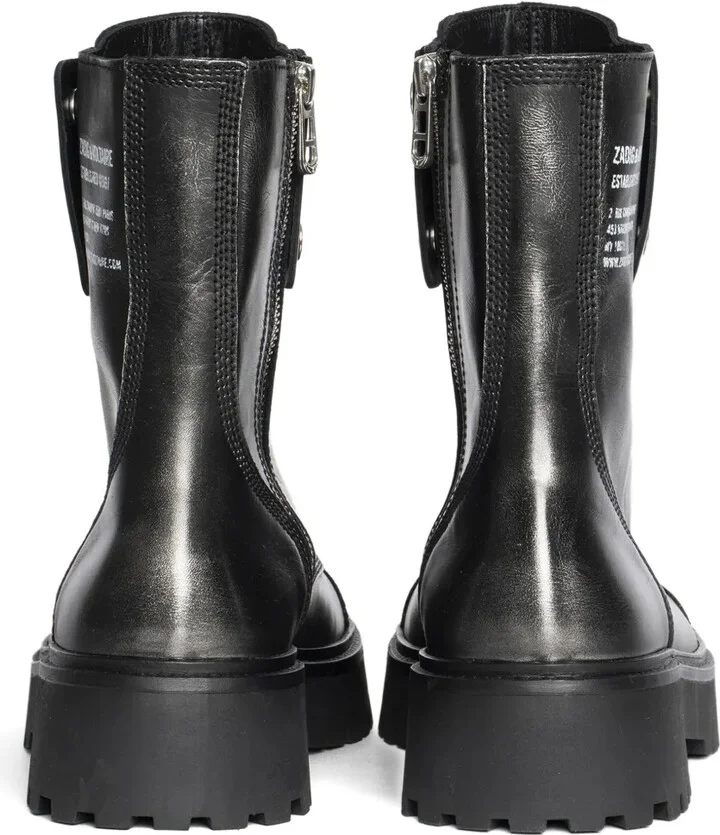 Leather Combat Boots - Image 3