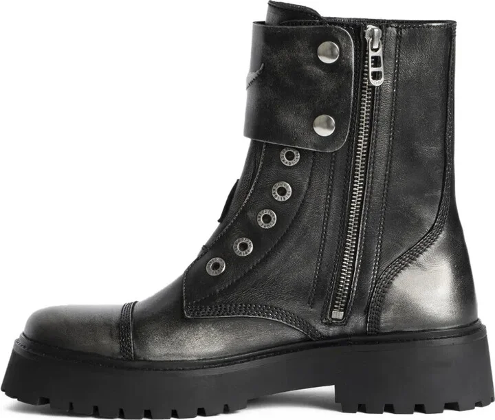 Leather Combat Boots - Image 5