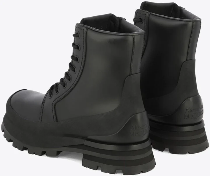 Leather Combat Boots - Image 3