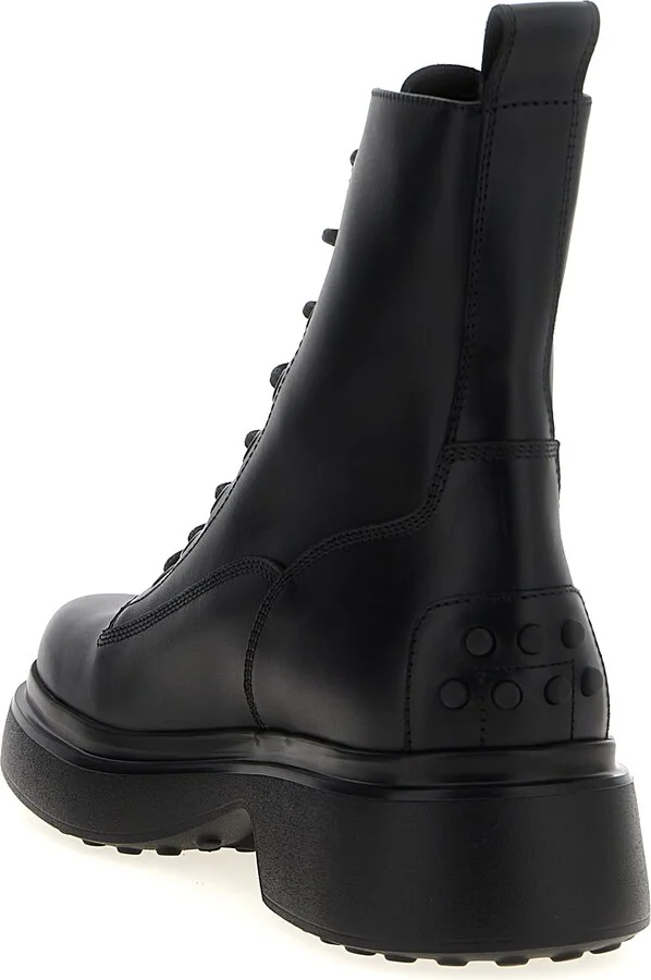 Leather Combat Boots - Image 3