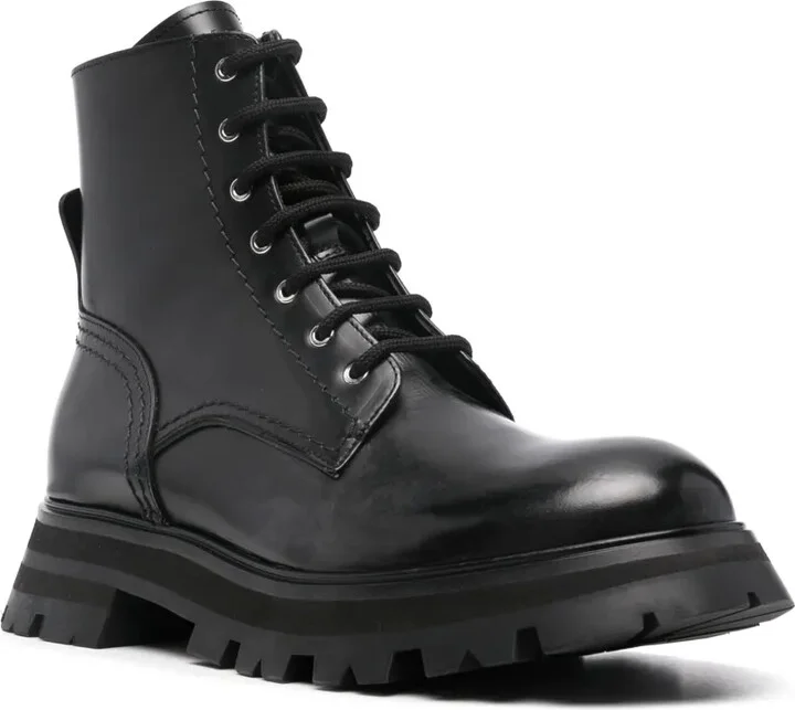 Leather Combat Boots - Image 2