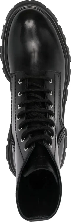 Leather Combat Boots - Image 4