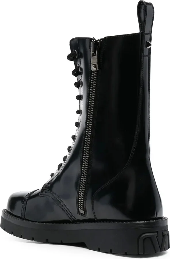 Leather Combat Boots - Image 3
