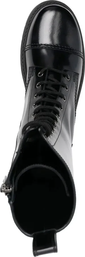 Leather Combat Boots - Image 4